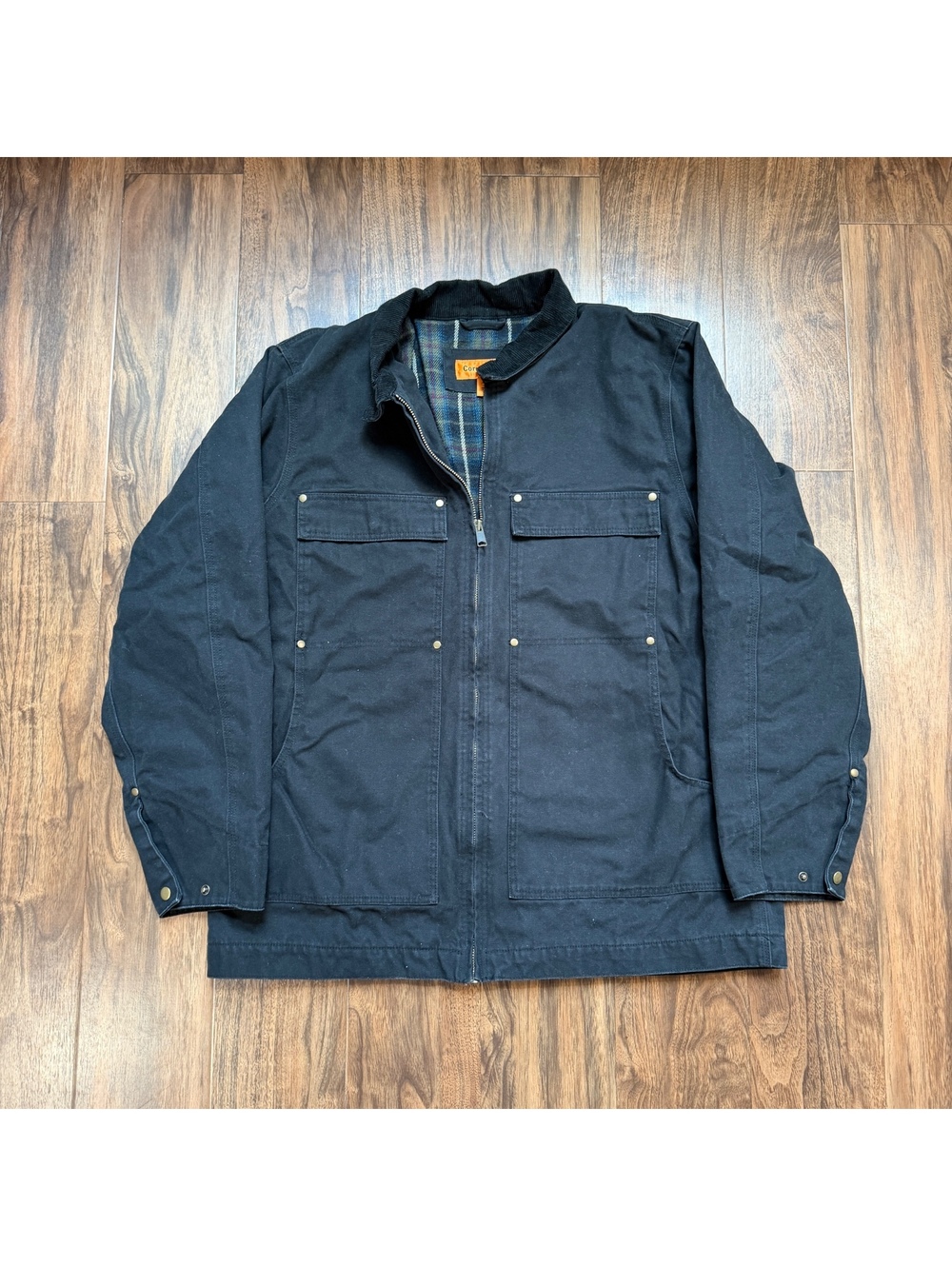 Vintage CornerStone Duck Canvas Chore Jacket Blanket Lined Black XL Workwear